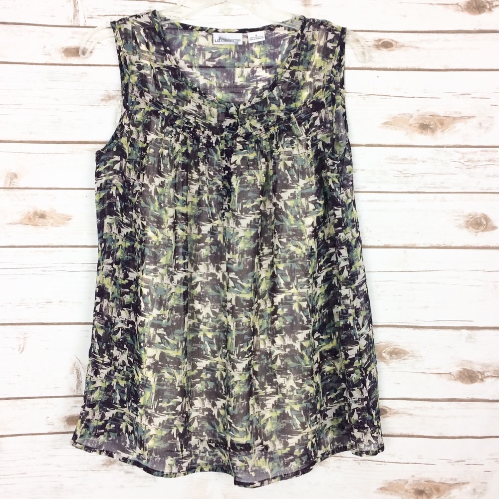 Liz Claiborne Sleeveless Top Attached‎ Cami
Size S